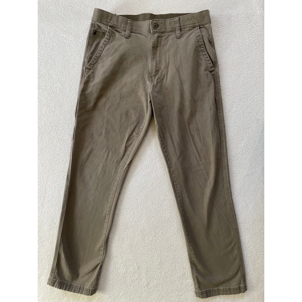 Weatherproof Mens 32x28 Utility Pants Walnut Brown Stretch Canvas Zip Pocket